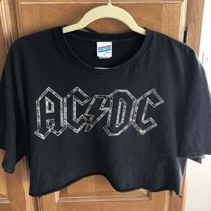 cute acdc cropped tee